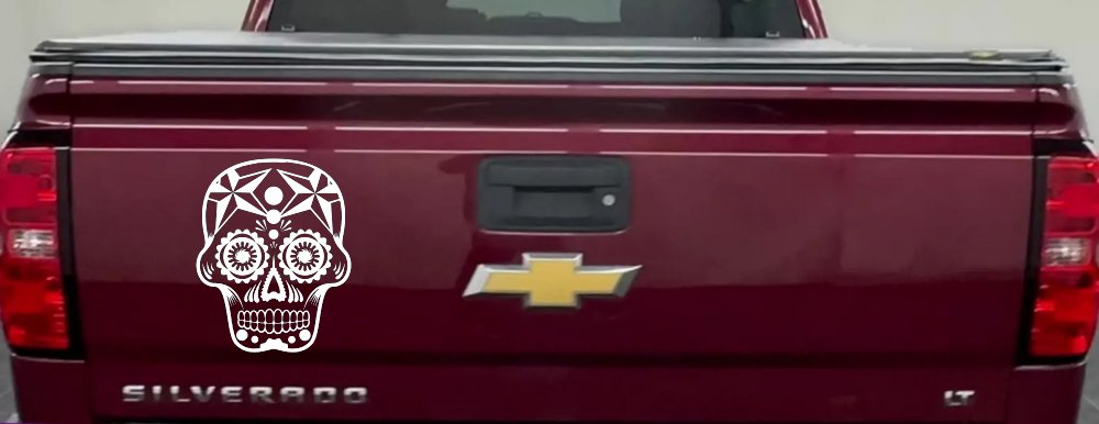 Tattoo Sugar Skull Nautical Star Skulls Car or Truck Window Decal Sticker