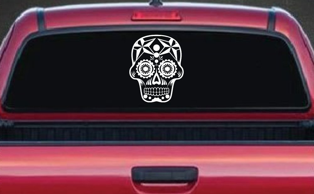 Tattoo Sugar Skull Nautical Star Skulls Car or Truck Window Decal Sticker