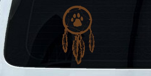 Dreamcatcher With Bear Claw Native American Indian Dream Catcher Car or Truck Window Decal Sticker (Copper)