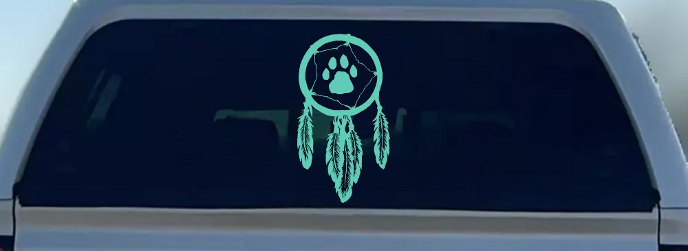 Dreamcatcher With Bear Claw Native American Indian Dream Catcher Car or Truck Window Decal Sticker