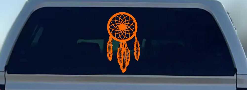 Dreamcatcher Native American Indian Dream Catcher Car or Truck Window Decal Sticker (Orange)