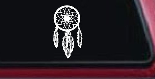 Dreamcatcher Native American Indian Dream Catcher Car or Truck Window Vinyl Decal Sticker (White)