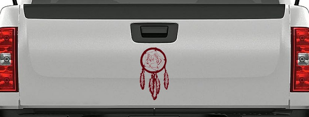 Dreamcatcher With Wolfs Head Native American Indian Dream Catcher Car or Truck Window Decal Sticker