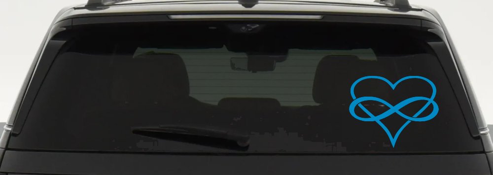 Infinity Symbol Around A Heart Car or Truck Window Decal Sticker