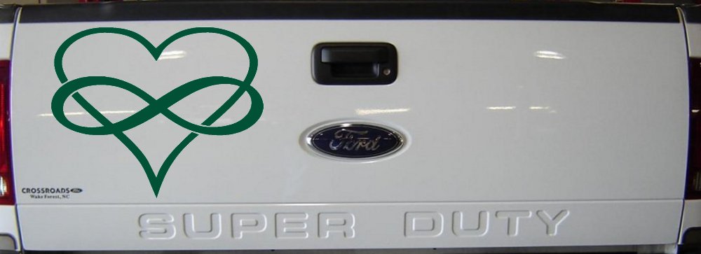 Infinity Symbol Around A Heart Car or Truck Window Decal Sticker