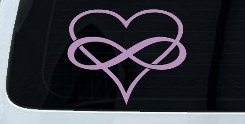 Infinity Symbol Around A Heart Car or Truck Window Vinyl Decal Sticker (Lilac)