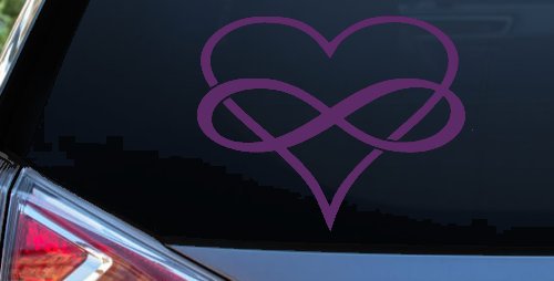 Infinity Symbol Around A Heart Car or Truck Window Decal Sticker (Violet)