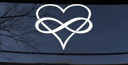Infinity Symbol Around A Heart Car or Truck Window Decal Sticker