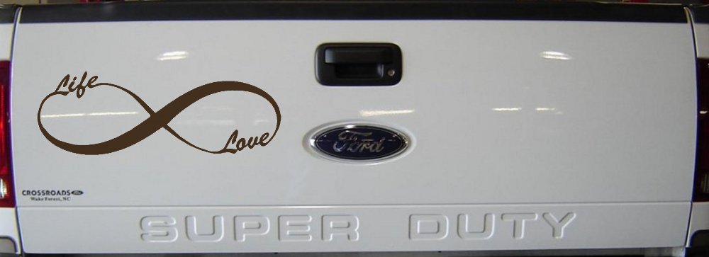 Infinity Symbol Life And Love Car or Truck Window Decal Sticker (Brown)