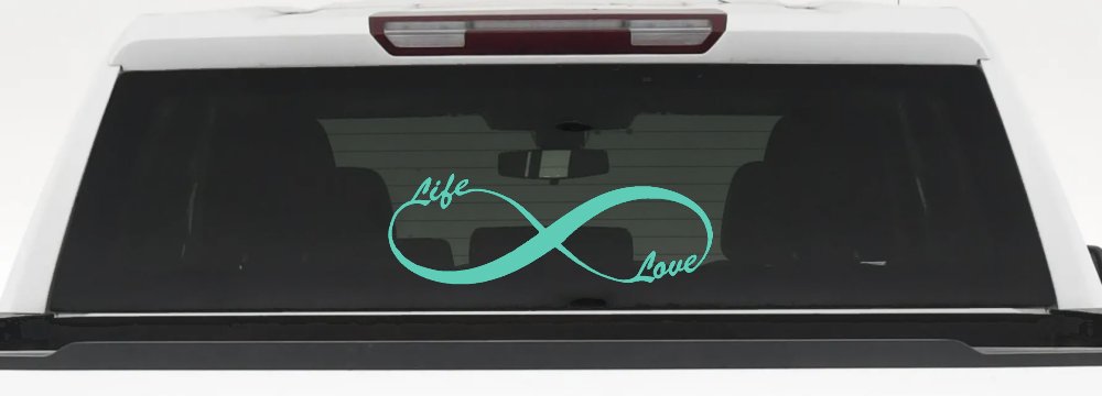Infinity Symbol Life And Love Car or Truck Window Decal Sticker