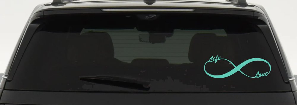 Infinity Symbol Life And Love Car or Truck Window Decal Sticker (Mint)