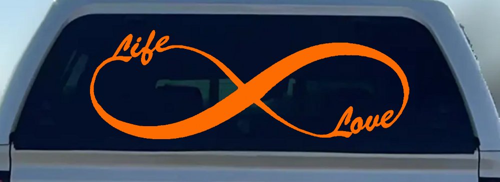 Infinity Symbol Life And Love Car or Truck Window Decal Sticker