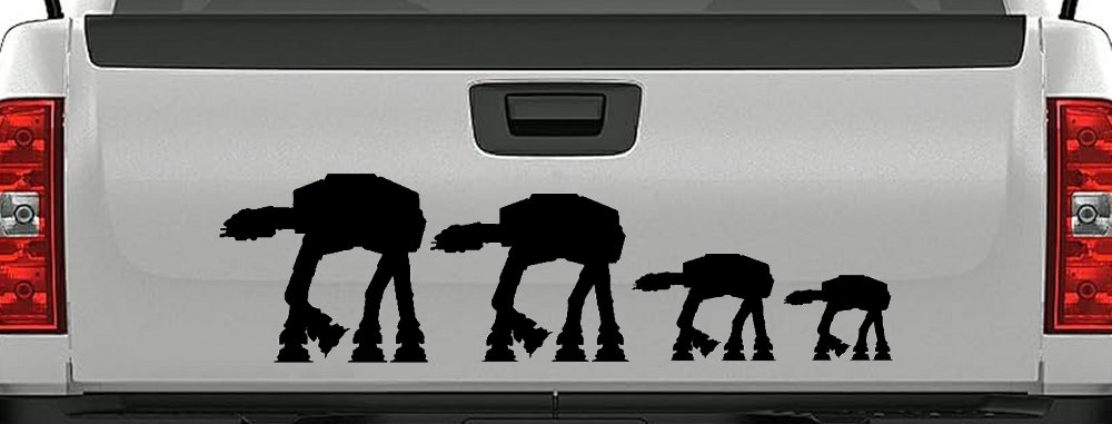 AT AT Stick Family Sci Fi Car or Truck Window Vinyl Decal Sticker (Black)
