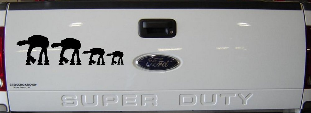 AT AT Stick Family Sci Fi Car or Truck Window Decal Sticker (Black)