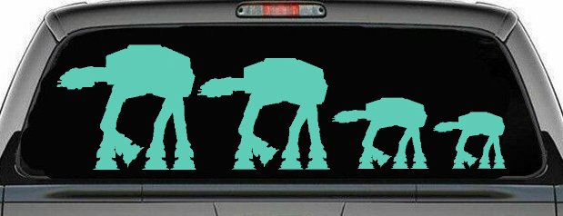 AT AT Stick Family Sci Fi Car or Truck Window Decal Sticker (Mint)