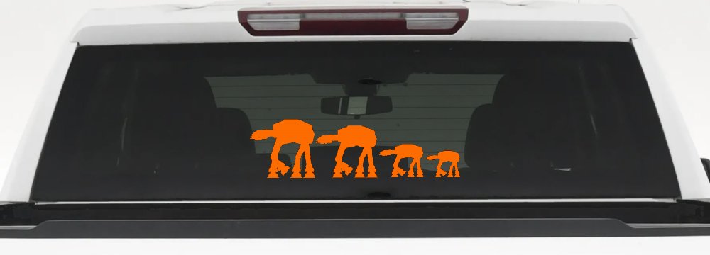 AT AT Stick Family Sci Fi Car or Truck Window Decal Sticker