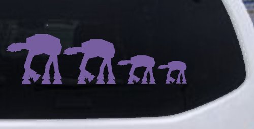 AT AT Stick Family Sci Fi Car or Truck Window Decal Sticker (Purple)