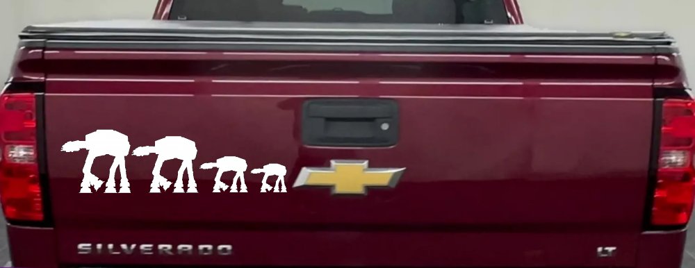 AT AT Stick Family Sci Fi Car or Truck Window Decal Sticker