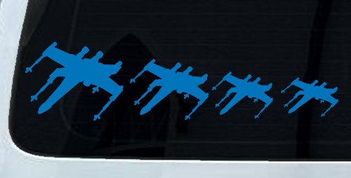X Wing Stick Figure Family Sci Fi Car or Truck Window Decal Sticker