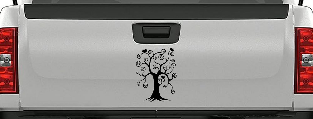 Swirl Tree With Birds Swirls Car or Truck Window Decal Sticker