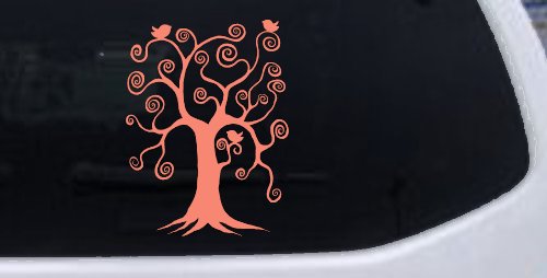 Swirl Tree With Birds Swirls Car or Truck Window Decal Sticker