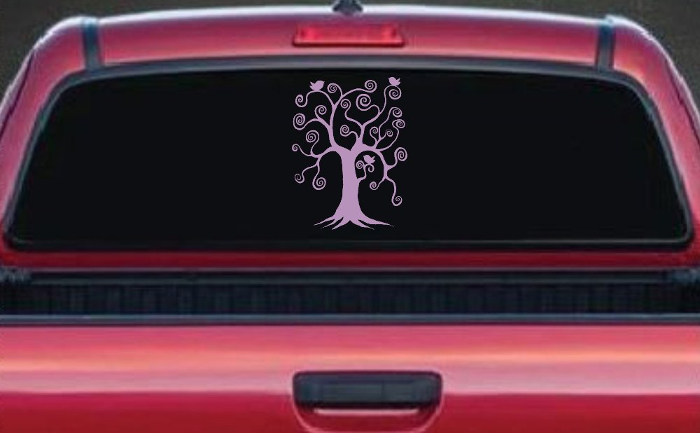 Swirl Tree With Birds Swirls Car or Truck Window Decal Sticker