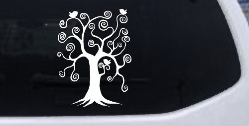 Swirl Tree With Birds Swirls Car or Truck Window Decal Sticker