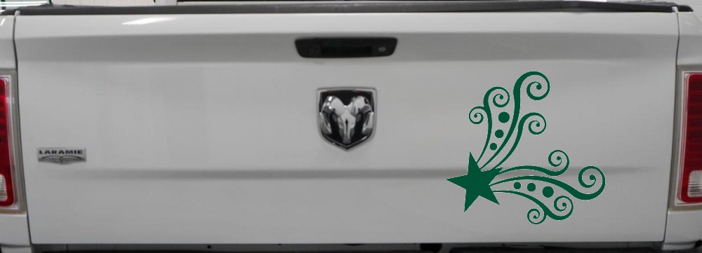 Star Corner Swirl Swirls Car or Truck Window Decal Sticker