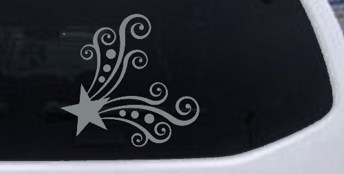 Star Corner Swirl Swirls Car or Truck Window Decal Sticker (Telegrey)