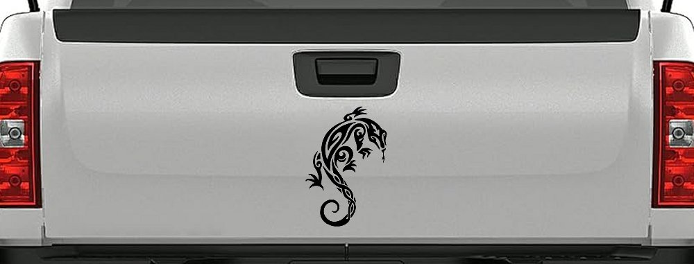 Tribal Iguana Car or Truck Window Decal Sticker (Black)