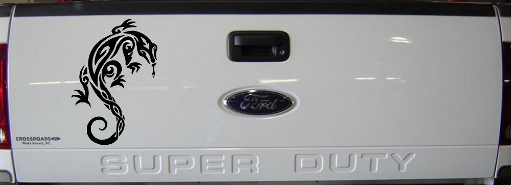 Tribal Iguana Car or Truck Window Vinyl Decal Sticker (Black)