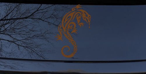 Tribal Iguana Car or Truck Window Vinyl Decal Sticker (Copper)