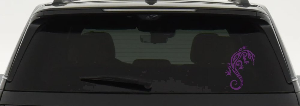 Tribal Iguana Car or Truck Window Vinyl Decal Sticker (Violet)