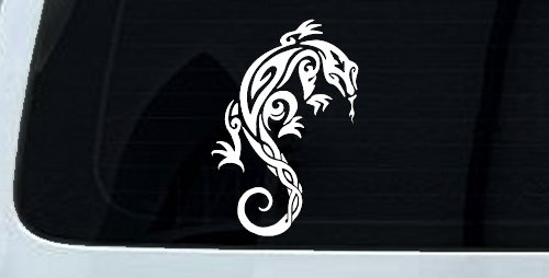 Tribal Iguana Car or Truck Window Vinyl Decal Sticker (White)