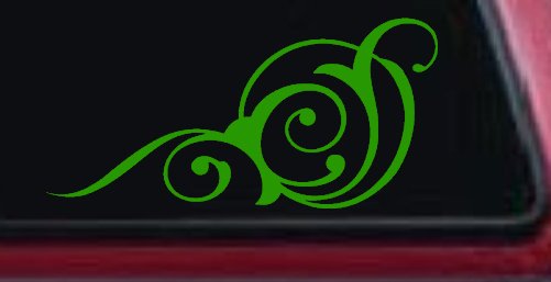Swirl 3 Point Swirls Car or Truck Window Decal Sticker (Lime)