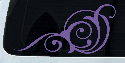 Swirl 3 Point Swirls Car or Truck Window Decal Sticker (Purple)