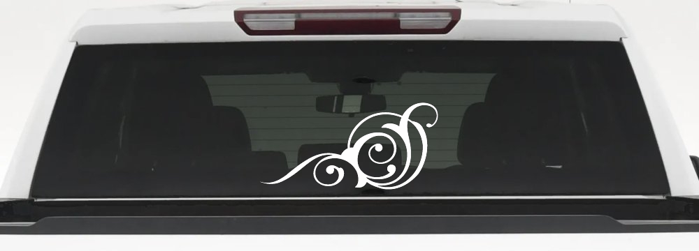 Swirl 3 Point Swirls Car or Truck Window Decal Sticker