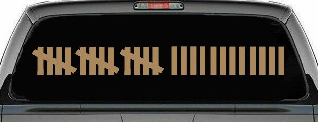 Keeping Count Tick Marks Funny Car or Truck Window Decal Sticker (Light Brown)