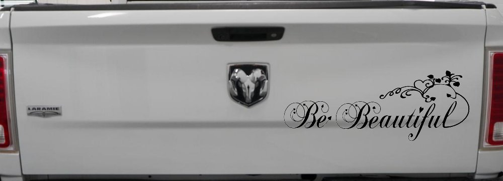 Be Beautiful Swirl Car or Truck Window Vinyl Decal Sticker (Black)