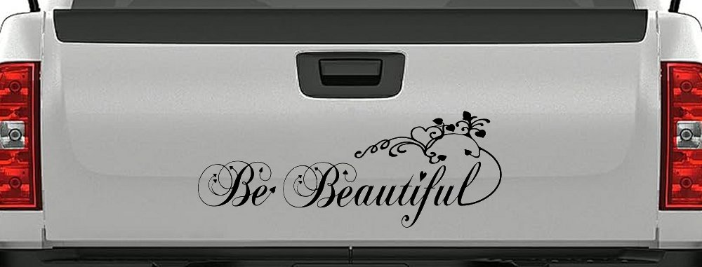Be Beautiful Swirl Car or Truck Window Vinyl Decal Sticker (Black)