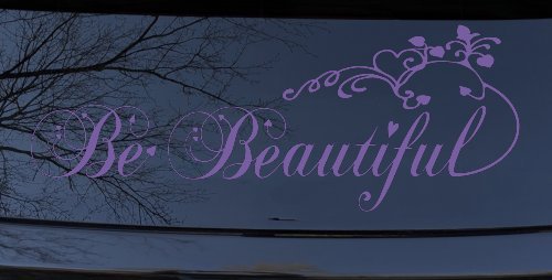 Be Beautiful Swirl Car or Truck Window Decal Sticker (Purple)
