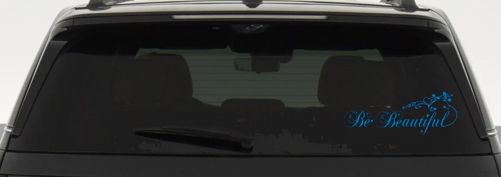 Be Beautiful Swirl Car or Truck Window Decal Sticker (Sky Blue)