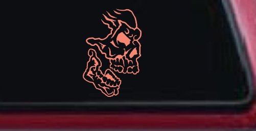 Skull Side View Skulls Car or Truck Window Decal Sticker (Coral)