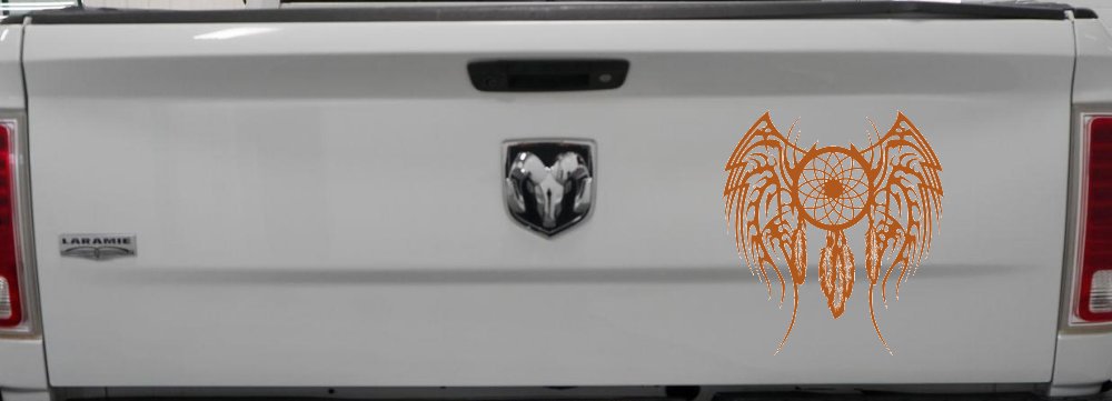 Dreamcatcher With Tribal Wings Native American Indian Dream Catcher Car or Truck Window Decal Sticker (Nut Brown)
