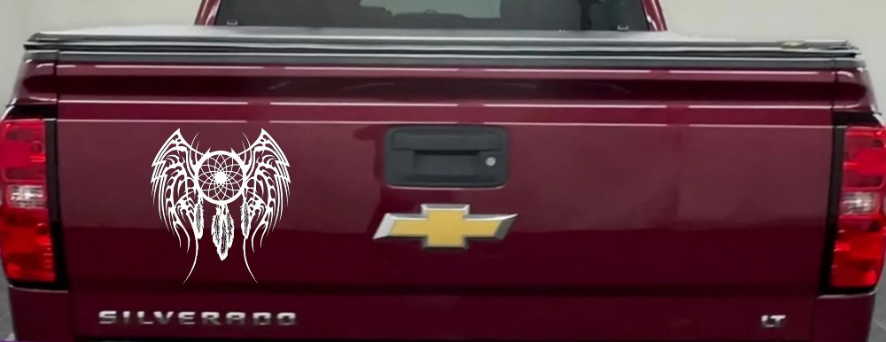 Dreamcatcher With Tribal Wings Native American Indian Dream Catcher Car or Truck Window Decal Sticker