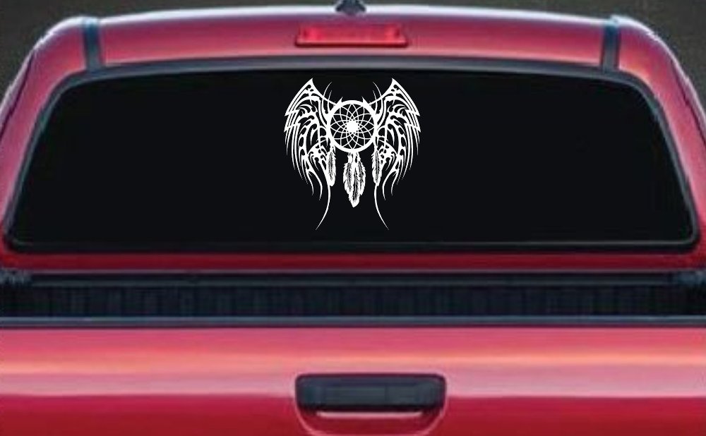 Dreamcatcher With Tribal Wings Native American Indian Dream Catcher Car or Truck Window Decal Sticker