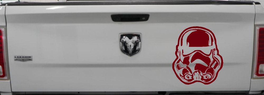 Stormtrooper Sci Fi Car or Truck Window Decal Sticker (Burgundy)