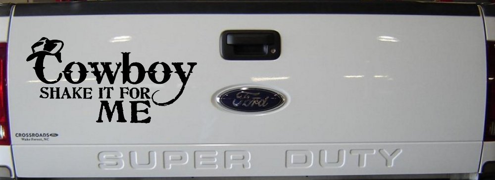 Cowboy Shake It For Me Country Car or Truck Window Decal Sticker (Black)