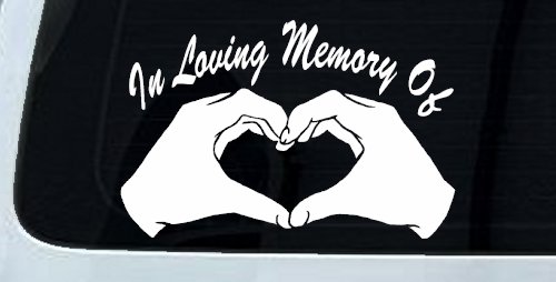 In Loving Memory Of Hands In Shape Of Heart Car or Truck Window Decal Sticker
