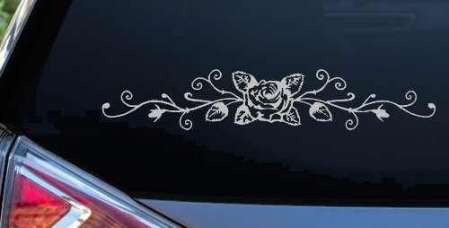 Rose Vine With Swirls Flowers And Vines Car or Truck Window Decal Sticker